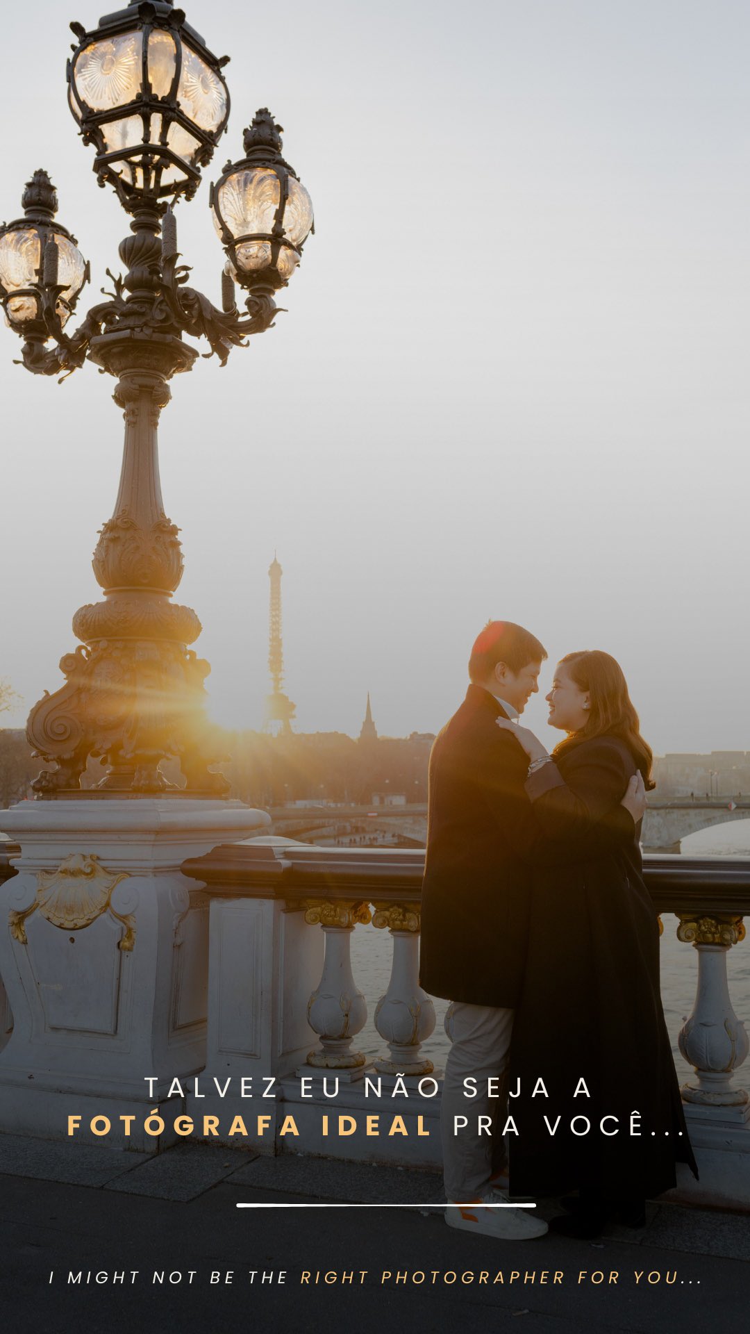 🇬🇧Not every client is a fit… but some are. Let me show you who… |🇧🇷Ontem eu disse que talvez eu não fosse a fotógrafa ideal pra você. Mas hoje quero mostrar pra quem eu sou…

Controversial post, I know but necessary to be clear about what’s not part of my work:
- Only 5–10 photos
- Overly posed shots
- Heart-shaped balloons 🎈 (nothing against them, just not my style)
- “Ctrl+C Ctrl+V” copycat sessions

In 2026, the goal is to keep creating a session designed for you, with locations, and angles that show real moments. This year, I’ll also be working in Paris mainly, but also other destinations in France (Bonjour, Provence!) and across Europe. My schedule will be shared soon in the highlights.

💌 If we’re aligned, I’d love to talk about your session, my WhatsApp is linked in the BIO ✨

#photographerinprovence #fotografaemprovence #parisphotoshoot #provencephotoshoot #parisphotographer